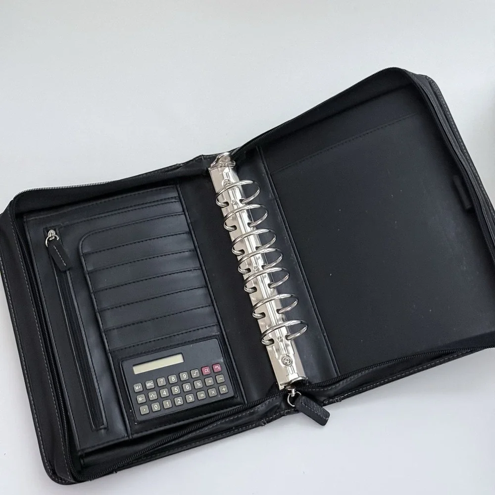 Franklin Covey Zip Around Black Classic Planner 7 Ring 10.5